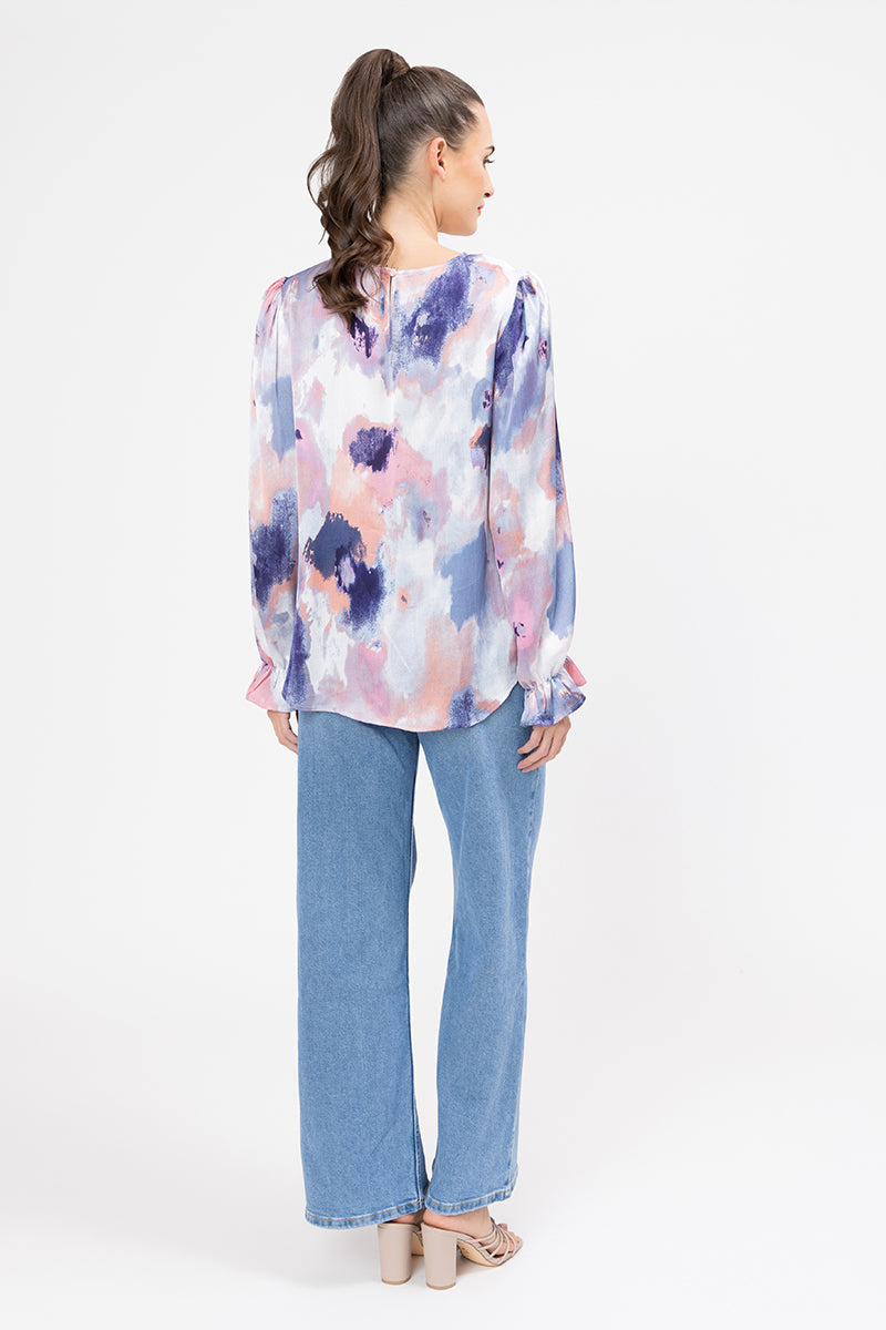 SEEKING LOLA patti top lilac smudge