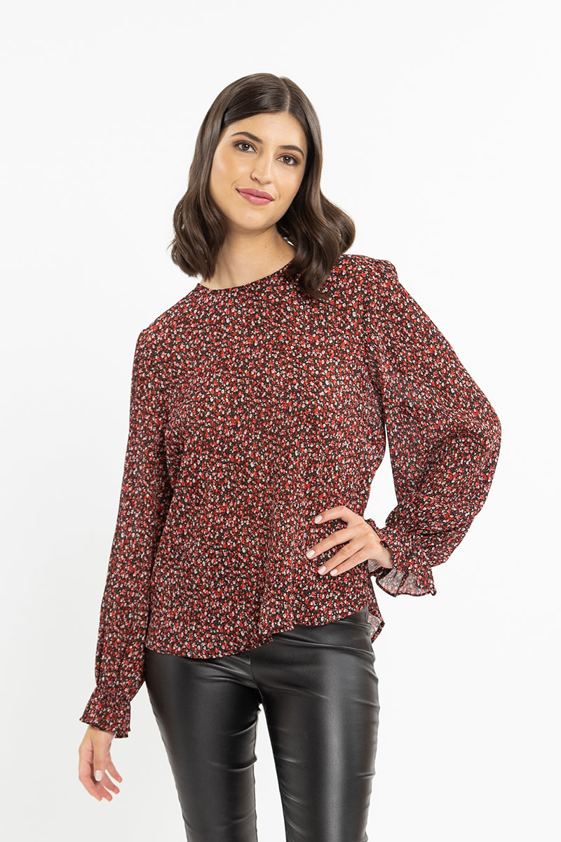 SEEKING LOLA Patti Top RUBY Crinkle