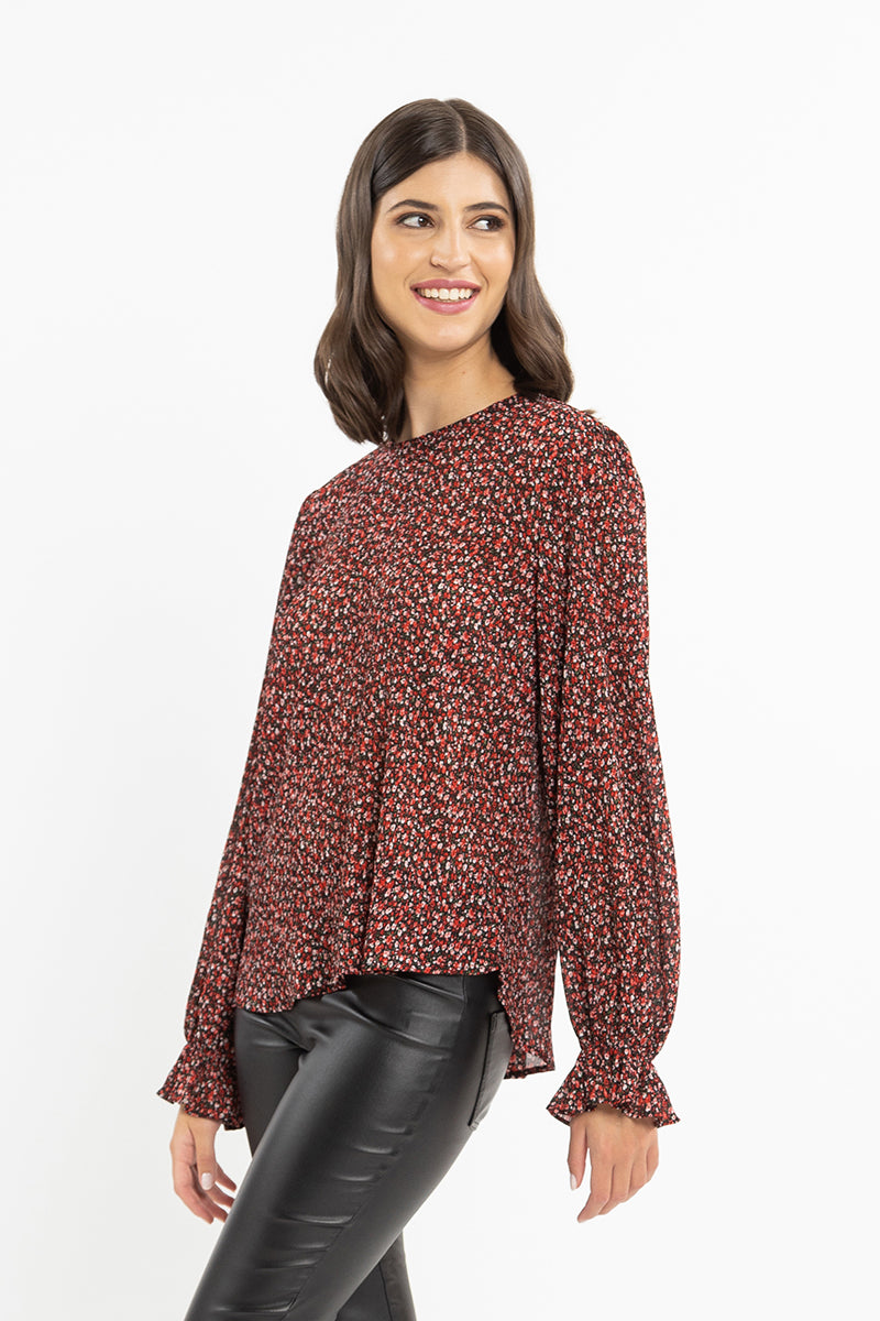 SEEKING LOLA Patti Top RUBY Crinkle