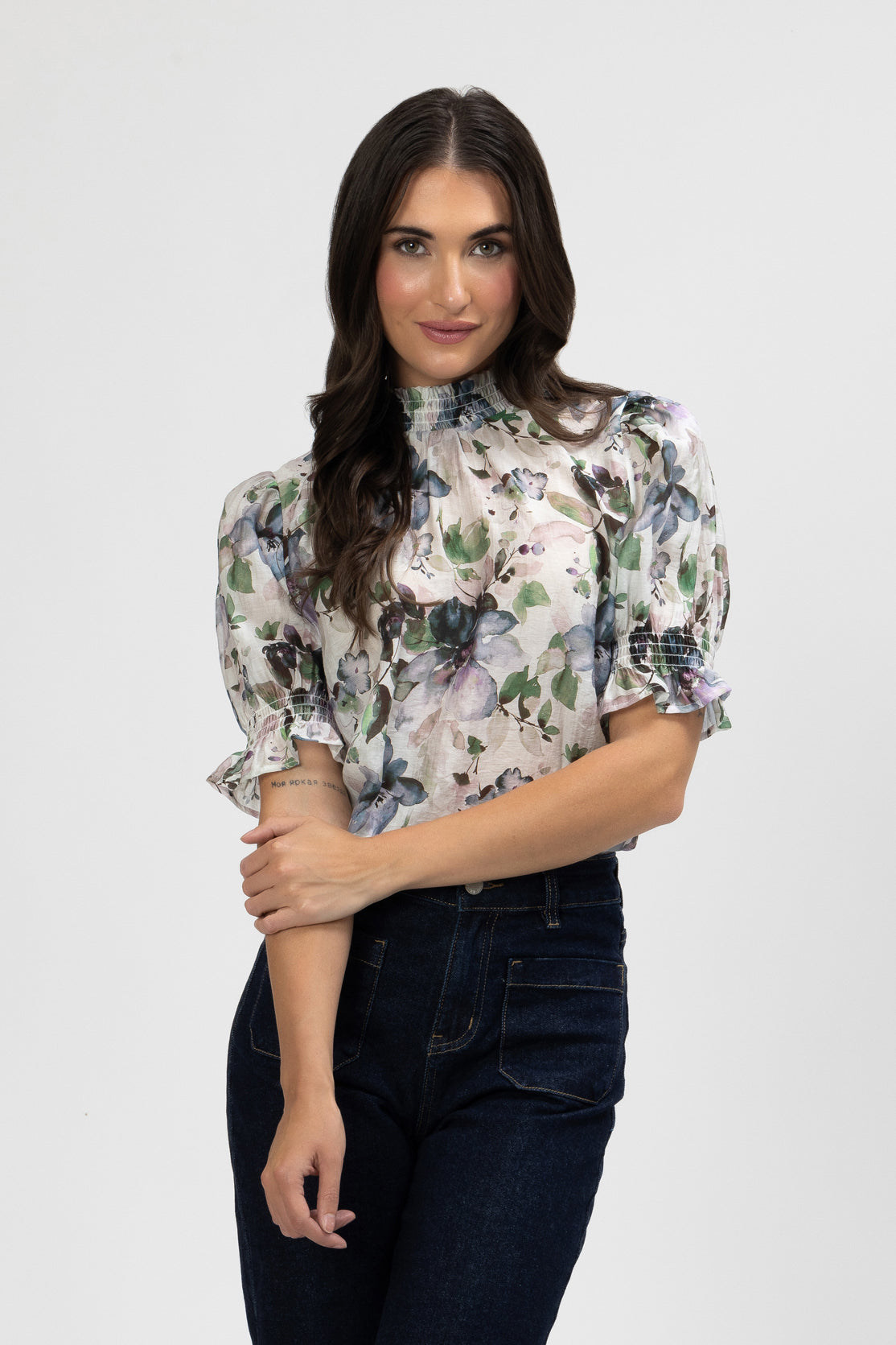 SEEKING LOLA NOTTING HILL WATER BLOOM SHORT SLEEVE