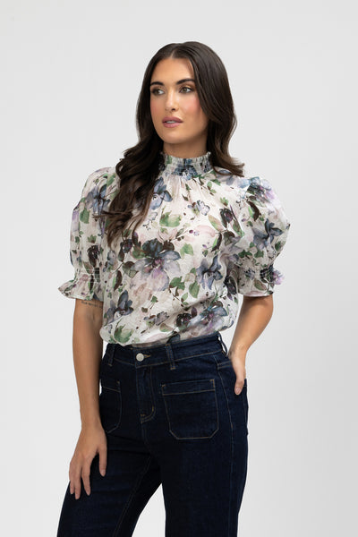 SEEKING LOLA NOTTING HILL WATER BLOOM SHORT SLEEVE