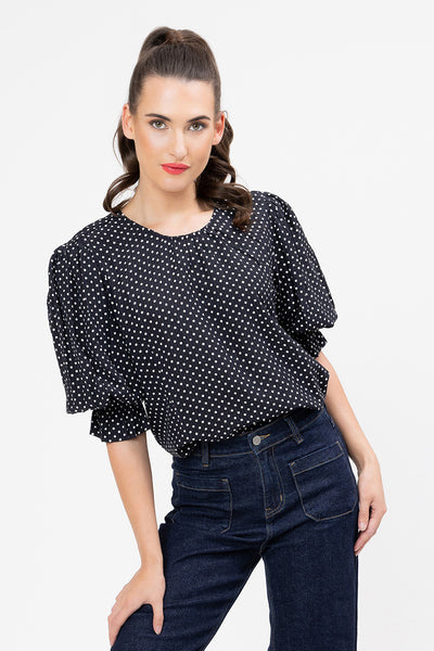 SEEKING LOLA MAGNIFICANT TOP INK POLKA