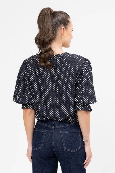 SEEKING LOLA MAGNIFICANT TOP INK POLKA