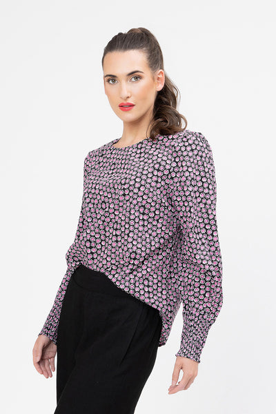 SEEKING LOLA CHARLIE TOP PINK DAISY