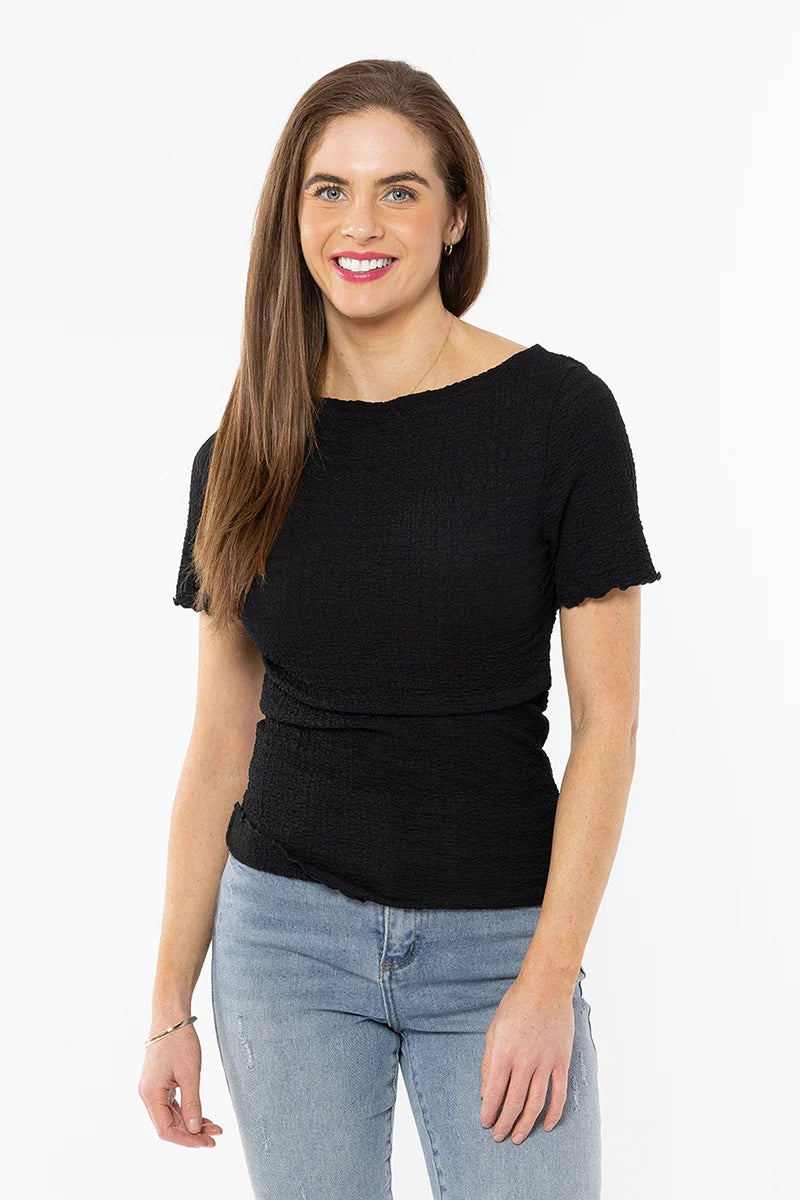 Seeking Lola  Maisie Top Black