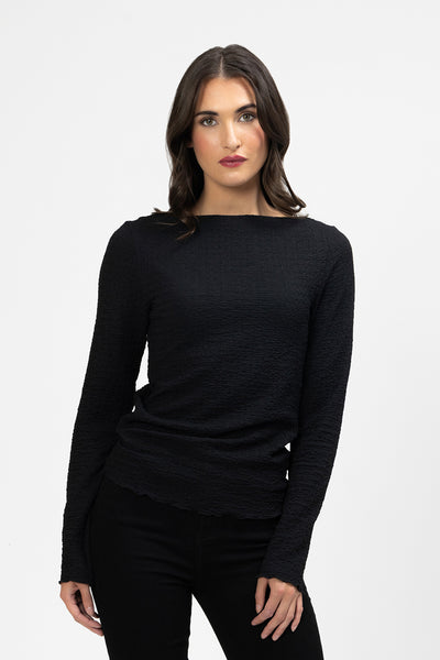 SEEKING LOLA LS MASIE TOP BLACK