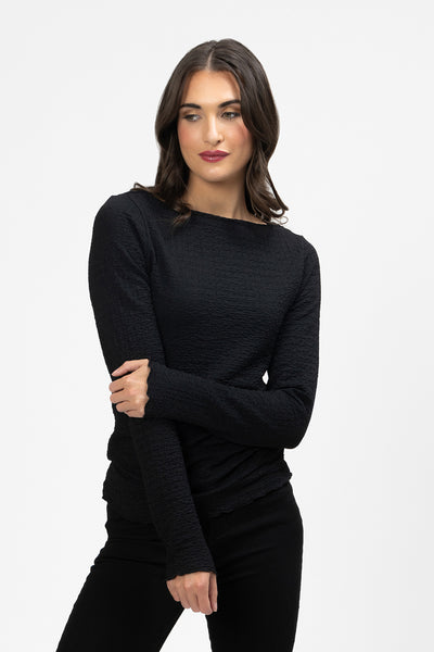 SEEKING LOLA LS MASIE TOP BLACK
