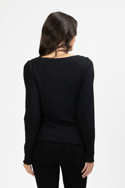 SEEKING LOLA LS MASIE TOP BLACK