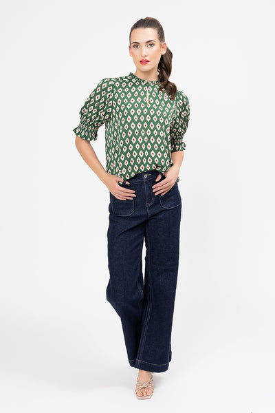 SEEKING LOLA movement blouse diamond merlot short sleeve