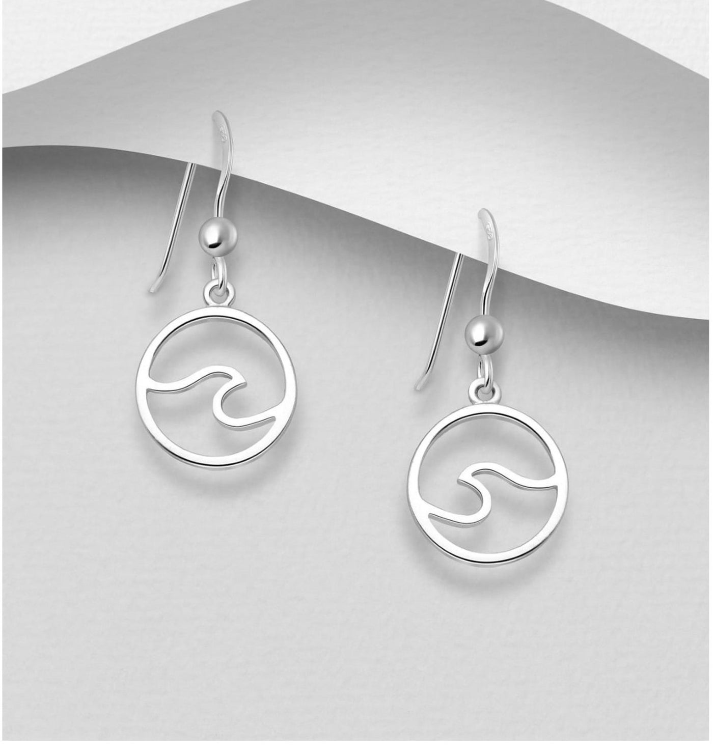 EARRING  STERLING SILVER WAVE