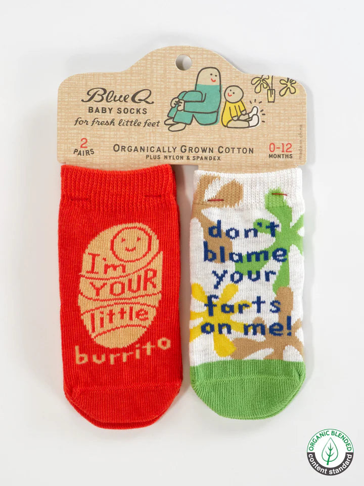 Blue Q  Socks BABY Lil Burrito/Farts