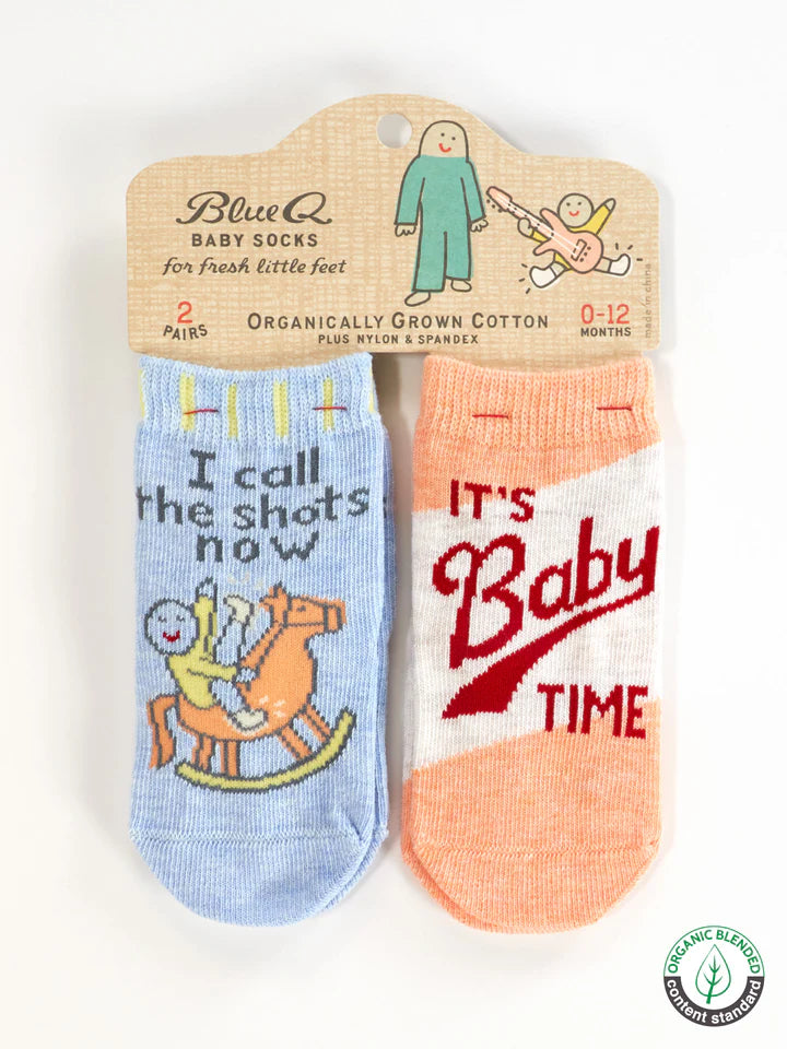 Blue Q  Socks BABY Call Shots/ Baby Time