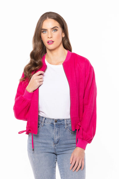 Seeking Lola  Keen Jackey Fuchsia linen