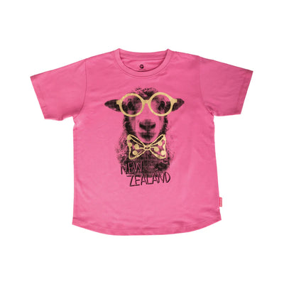 T SHIRT SHEEP WITH GLASSES PINK