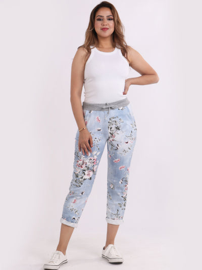 Denver Pants FLORAL LIGHT BLUE