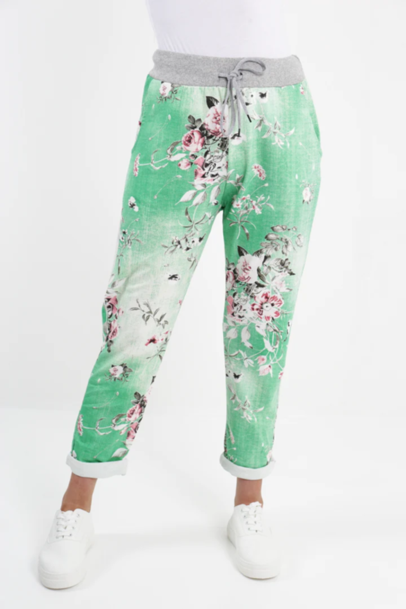 Denver APPLE GREEN FLORAL PANTS
