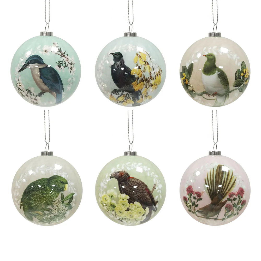 NZ native birds  christmas decorations BAUBLES