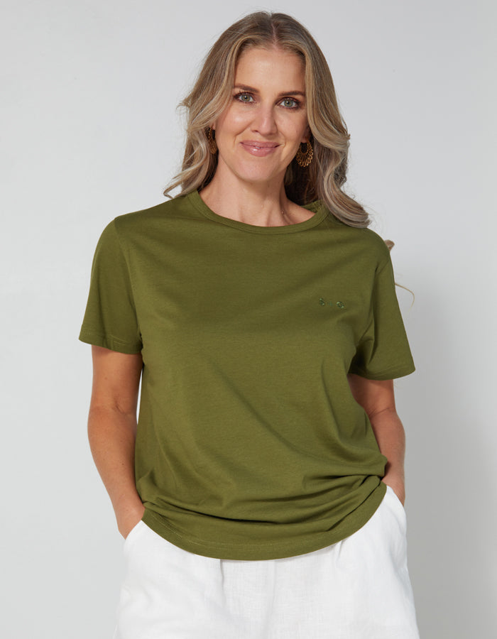 Stella & Gemma  T SHIRT Ace OLIVE  Logo