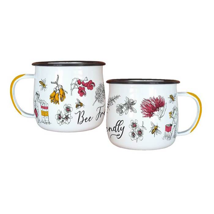 Enamel Mug BEE FRIENDLY FLOWERS