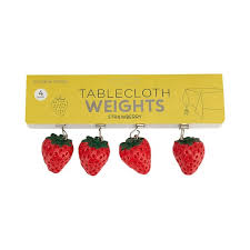 ANNABEL TRENDZ TABLE CLOTH WEIGHTS S/4 STRAWBERRY