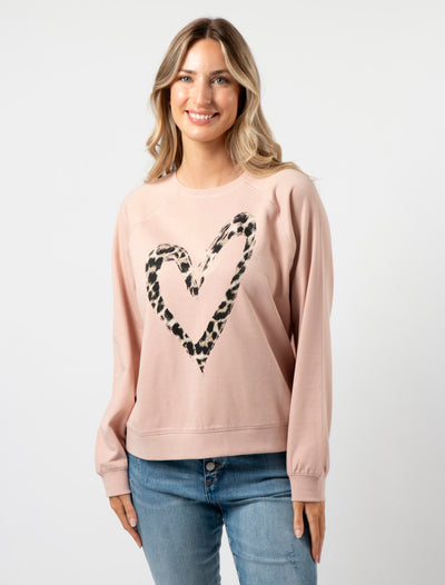 Stella & Gemma  Sweater Blush Leopard Heart