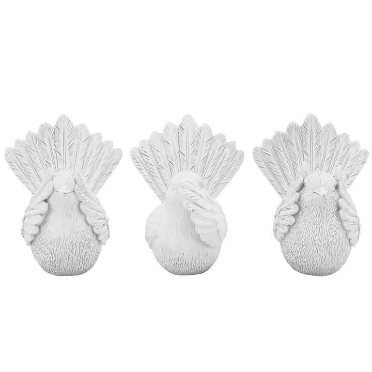 Fantail white set 3 see hear speak