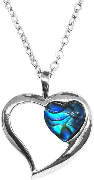 PAUA PENDANT HEART NECKLACE