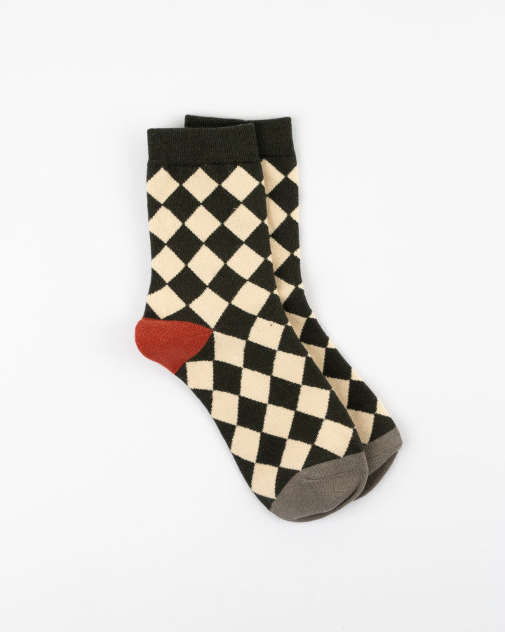 Stella & Gemma Socks Checkered Board Black & Cream