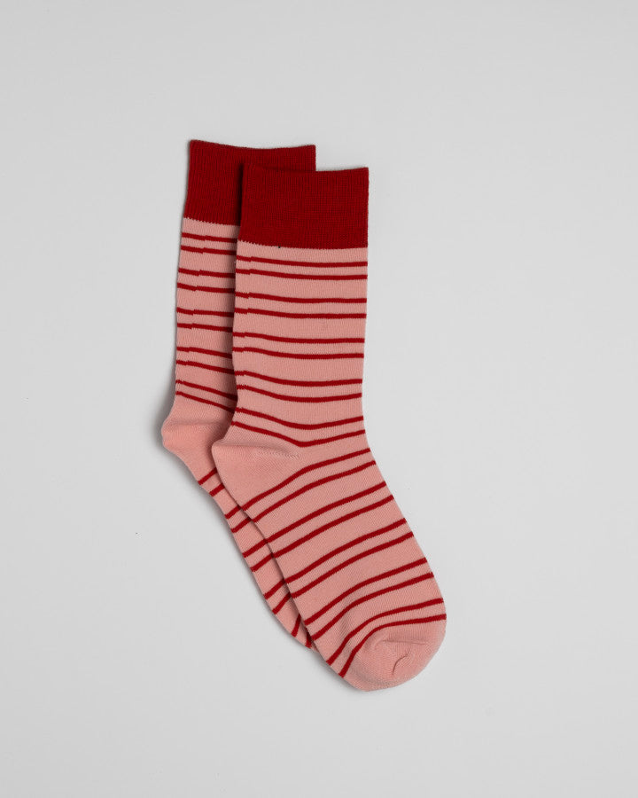 Stella & Gemma Socks Pink with red Stripe