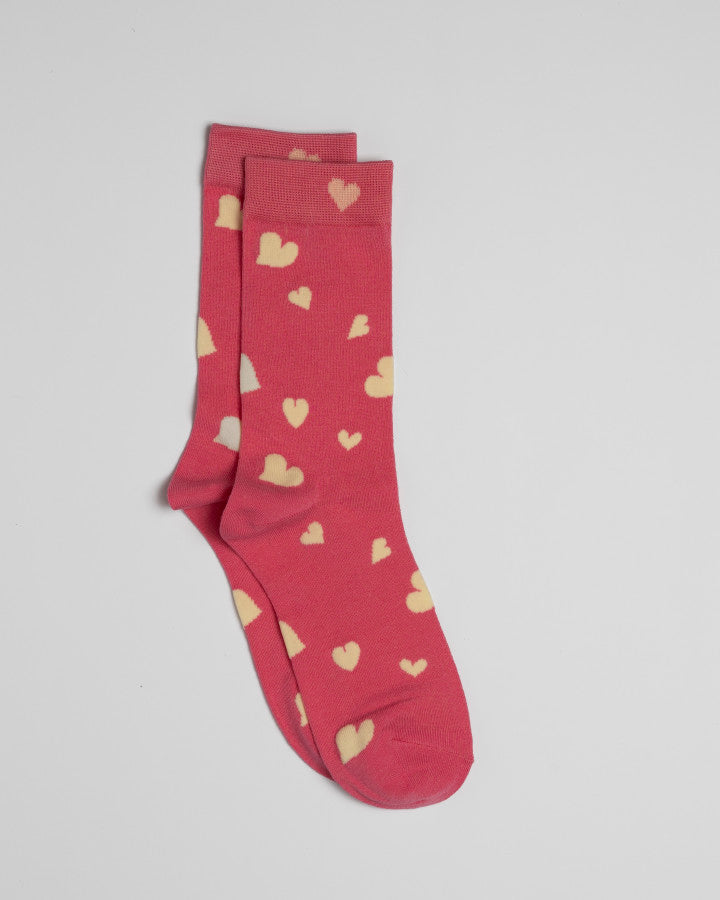 Stella & Gemma Socks Pink White Hearts