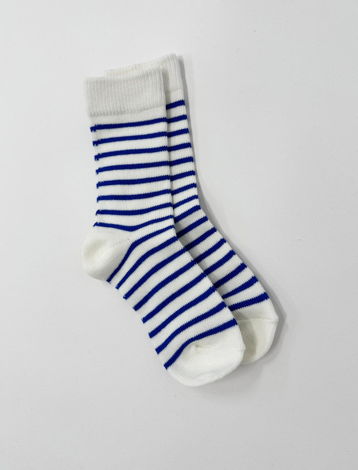 Stella & Gemma Sock WHITE BLUE STRIPE