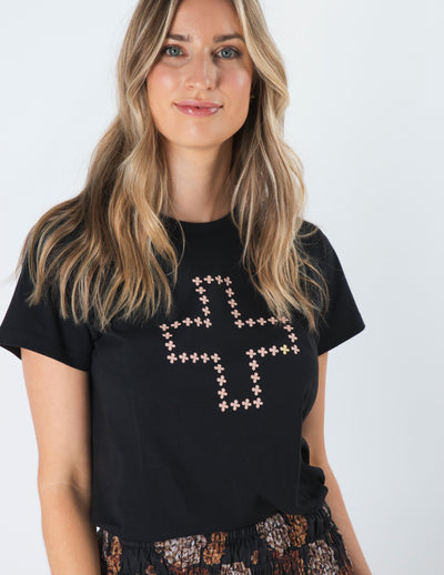 Stella & Gemma T SHIRT Black Antique Rose