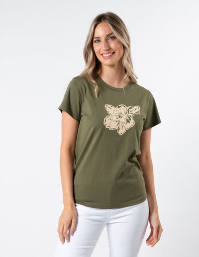 Stella & Gemma  T SHIRT Khaki Petal Garden