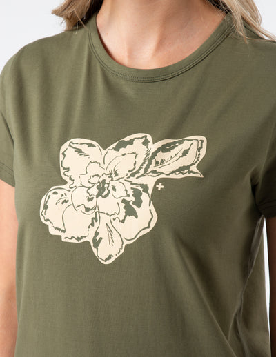 Stella & Gemma  T SHIRT Khaki Petal Garden