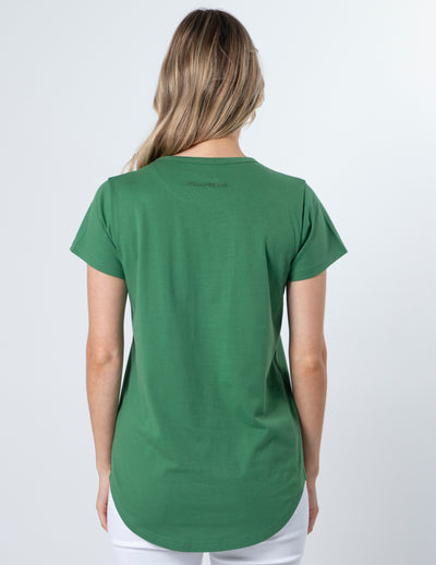 Stella & Gemma  T SHIRT Vintage Green Floral with cross