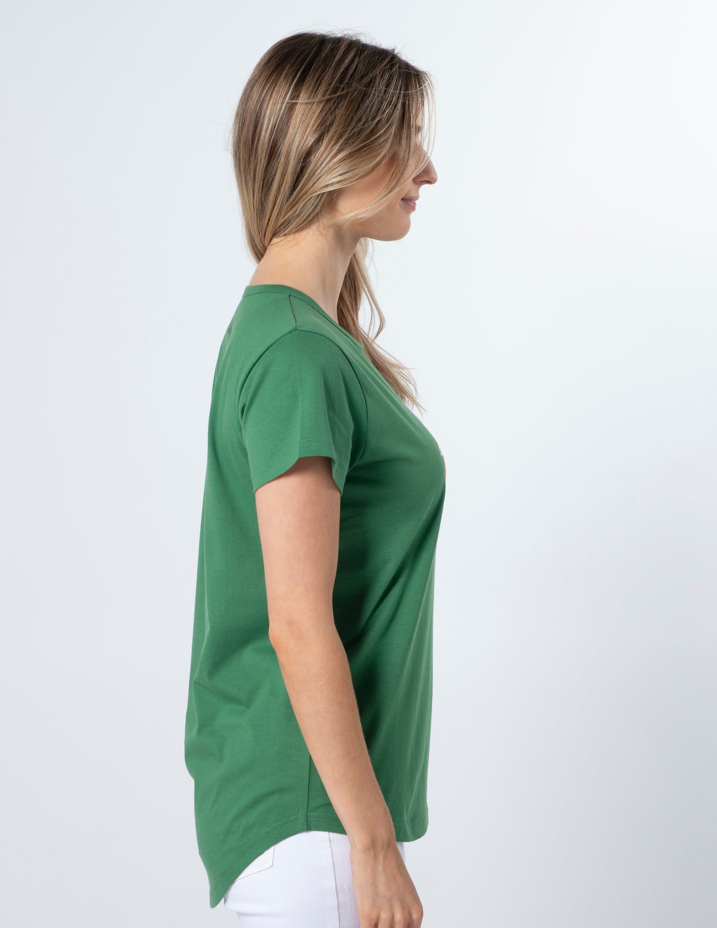 Stella & Gemma  T SHIRT Vintage Green Floral with cross