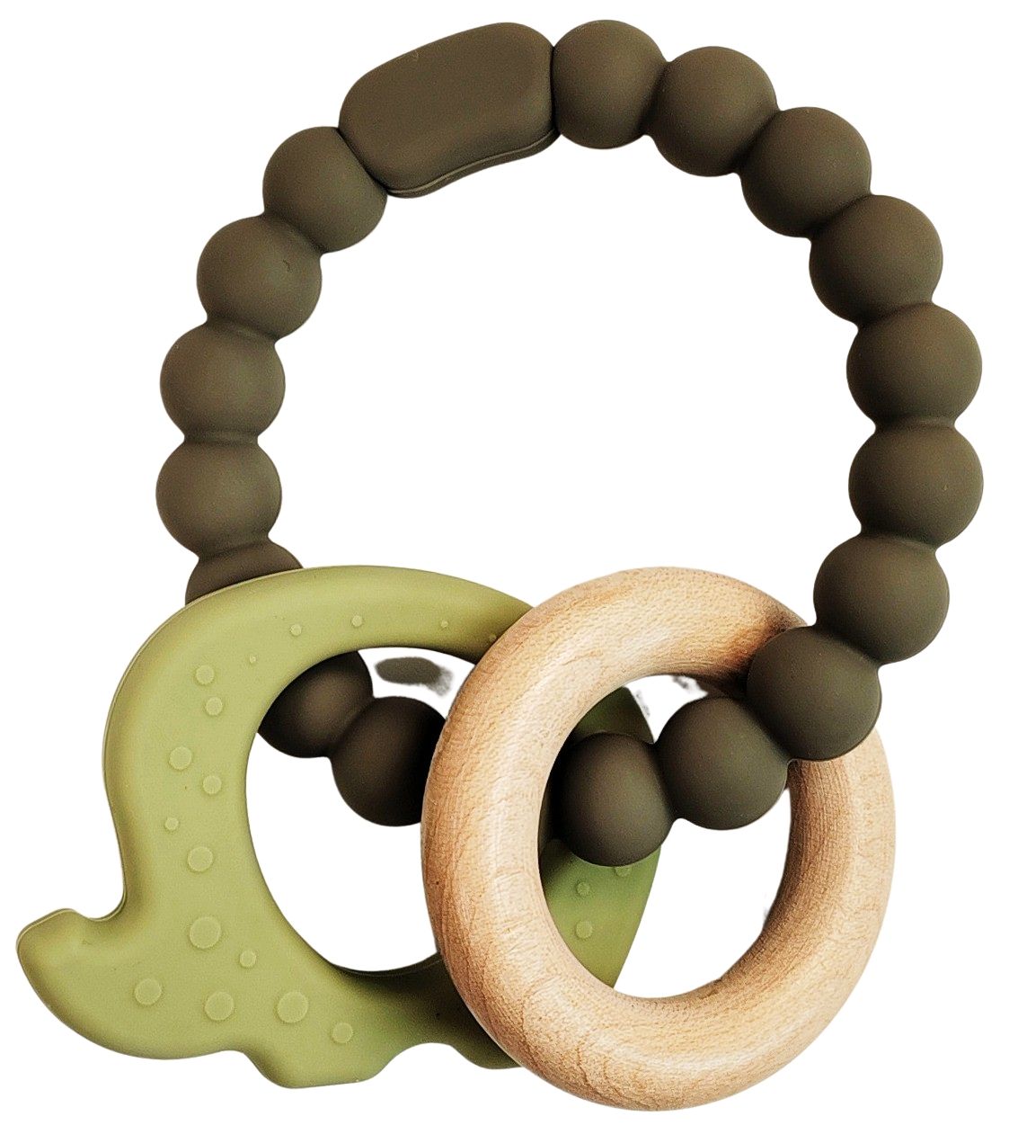 Elephant Teether Ring Green & Natural