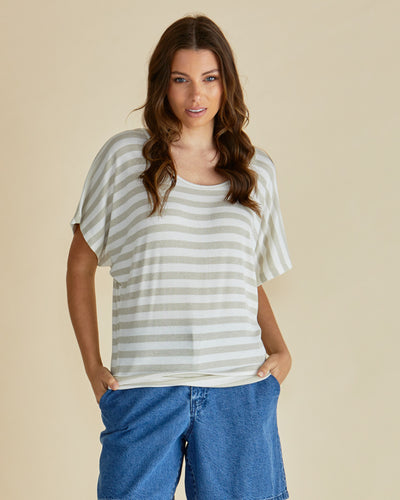 Betty Basics MAUI TEE GOLD STRIPE