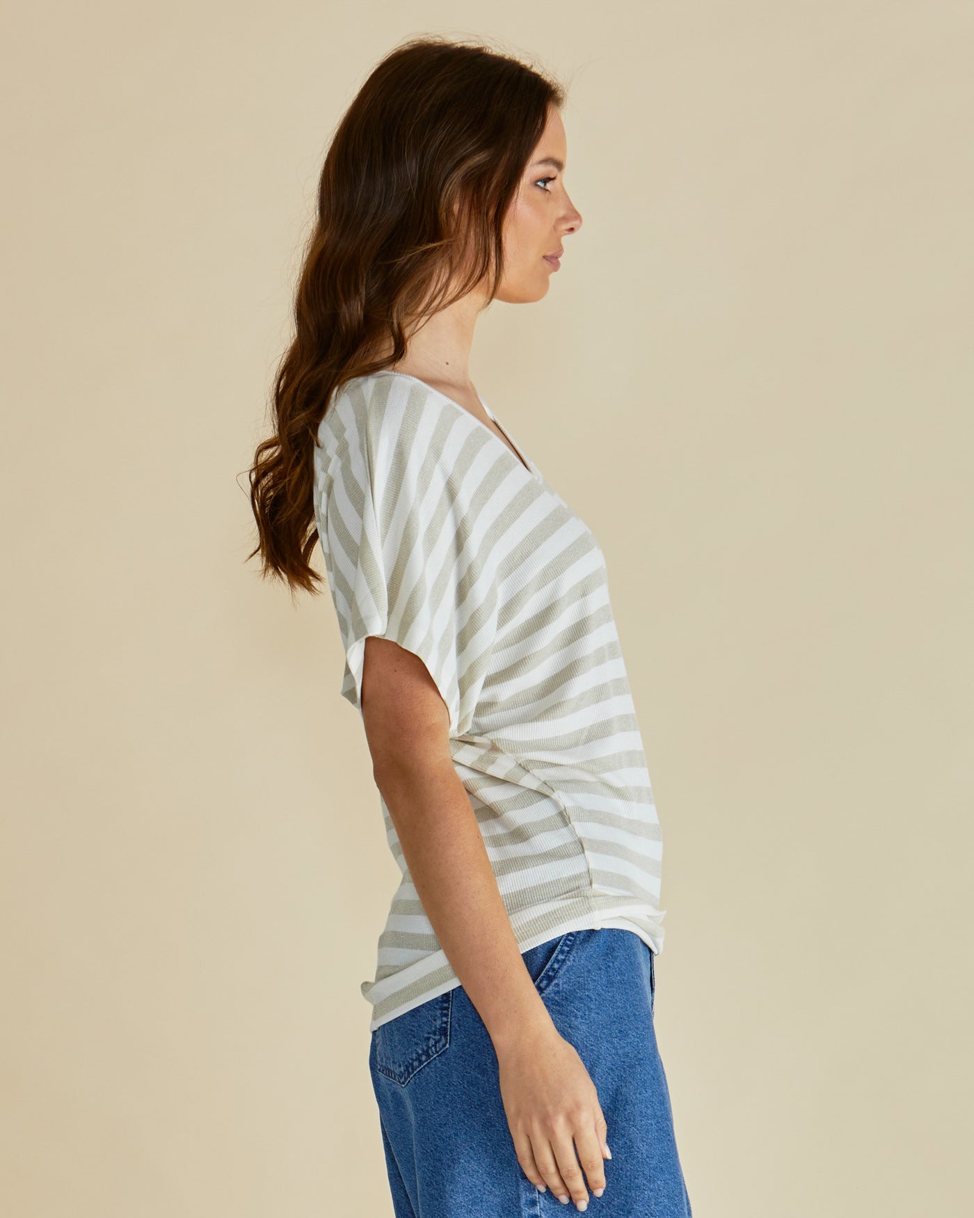 Betty Basics MAUI TEE GOLD STRIPE