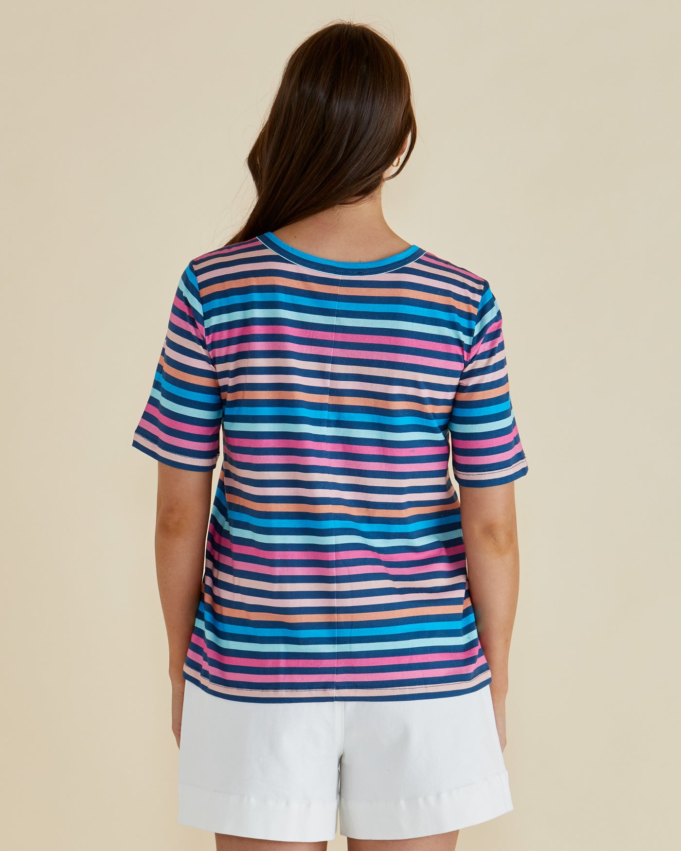 Betty Basics RILEY TEE MULTI STRIPE