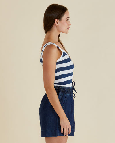 Betty Basics EMMA SCOOP TANK NAVY BOLD STRIPE