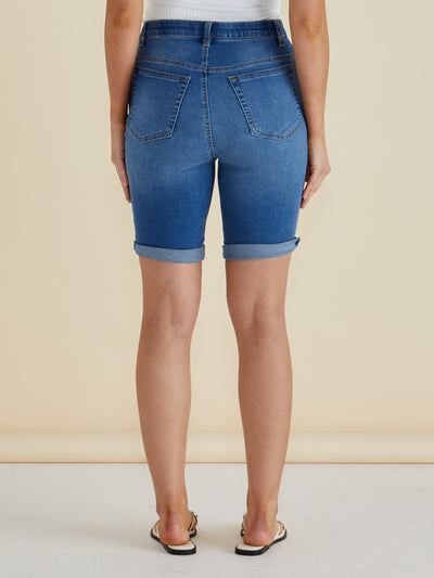 Betty Basics BONNIE BERMUDA DENIM SHORT INDIGO MIX