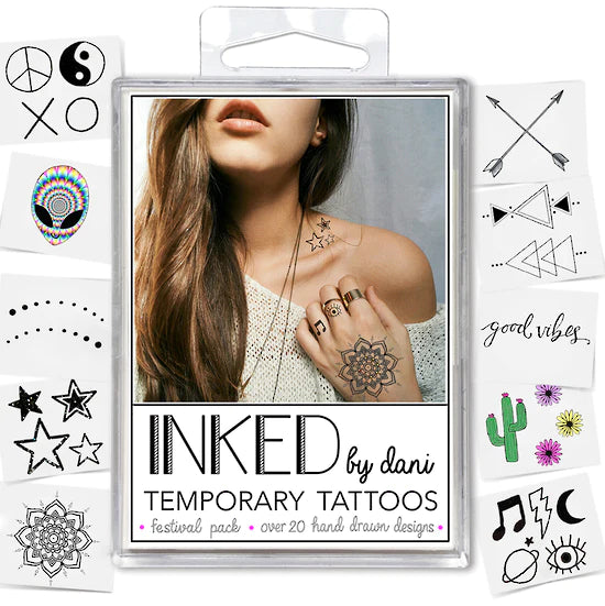 INKED Temporary Tattoos FESTIVAL Pack