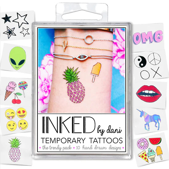 INKED Temporary Tattoos TRENDY Pack
