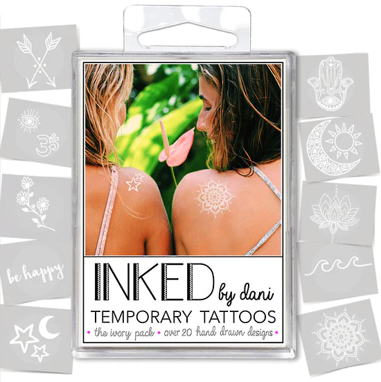 INKED Temporary Tattoos THE IVORY Pack