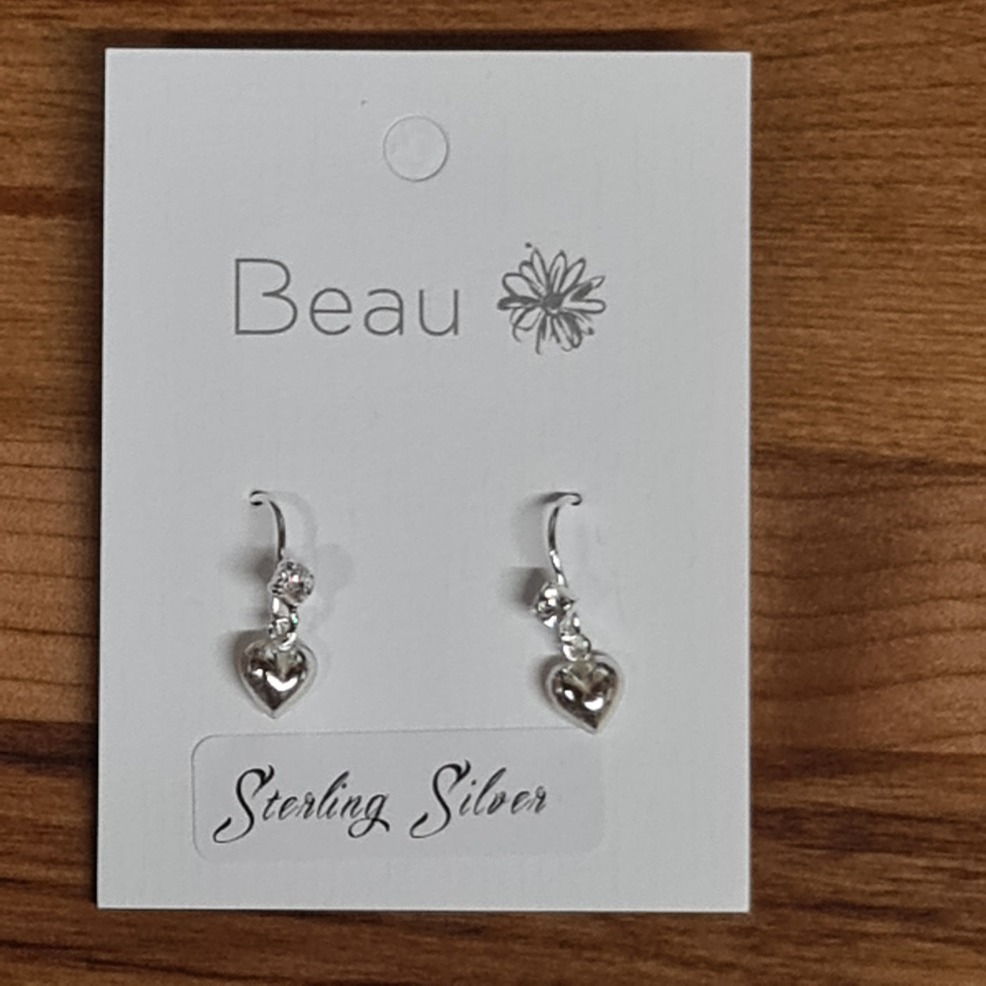 EARRING Sterling silver HEART DIAMOND