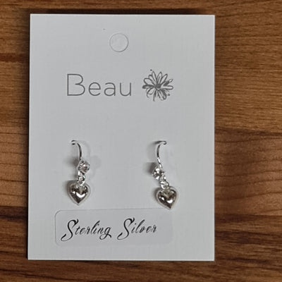 EARRING Sterling silver HEART DIAMOND