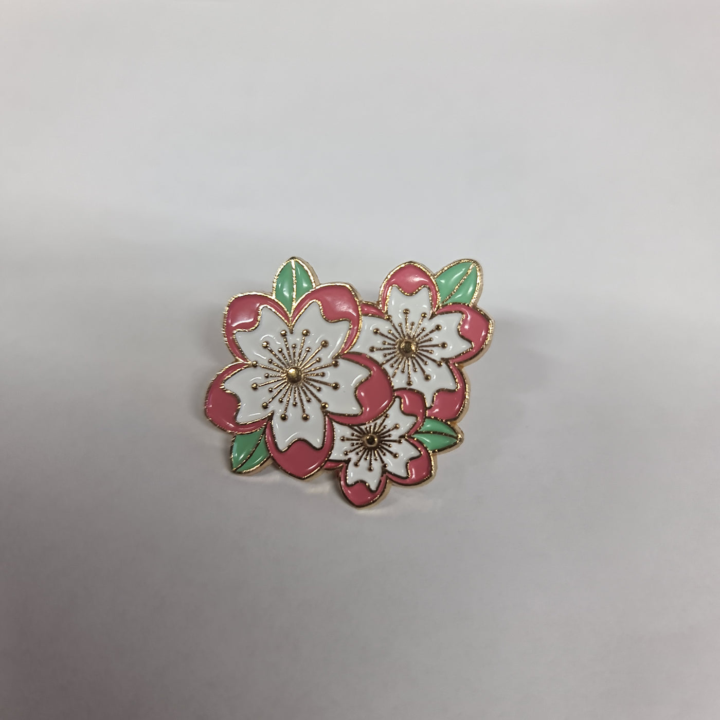 SOME Badge Pink/white 3 Flowers Blossom