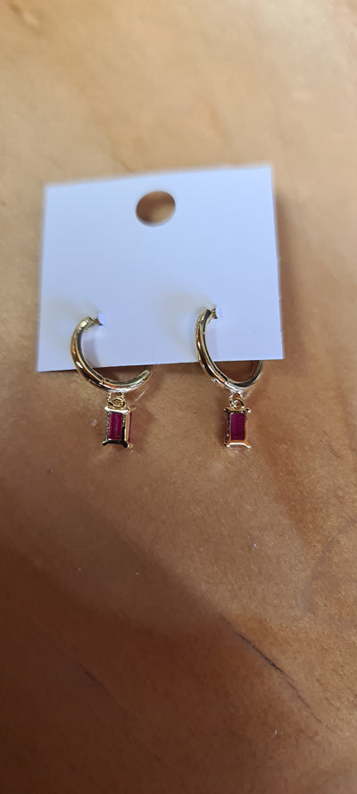 SOME Earring GOLD Drop Red