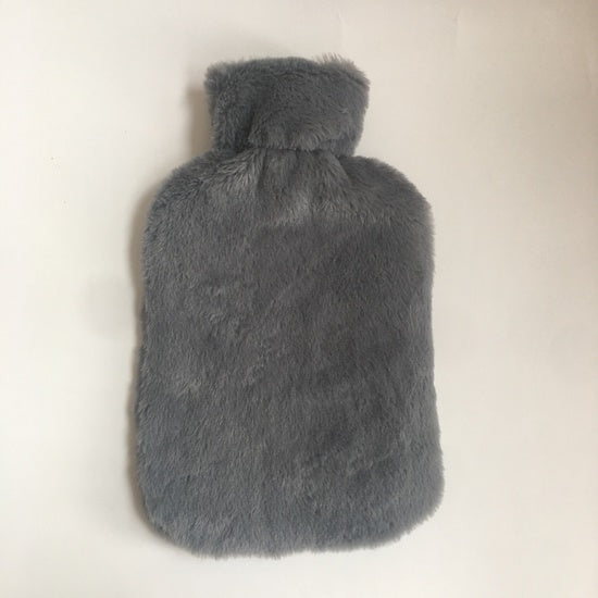 Plush Hot Water Bottle Cover GREY